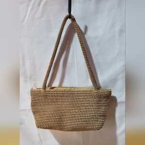 Vintage The sak tan crochet small purse
